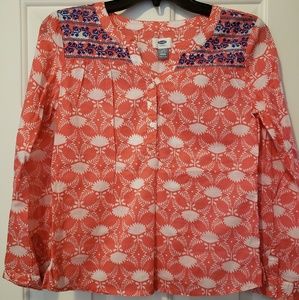 Girls Old Navy embroidered tunic LG 10-12